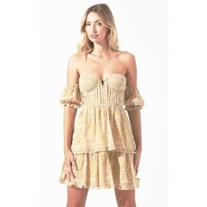 NWT Astr Yellow Floral Mini Dress